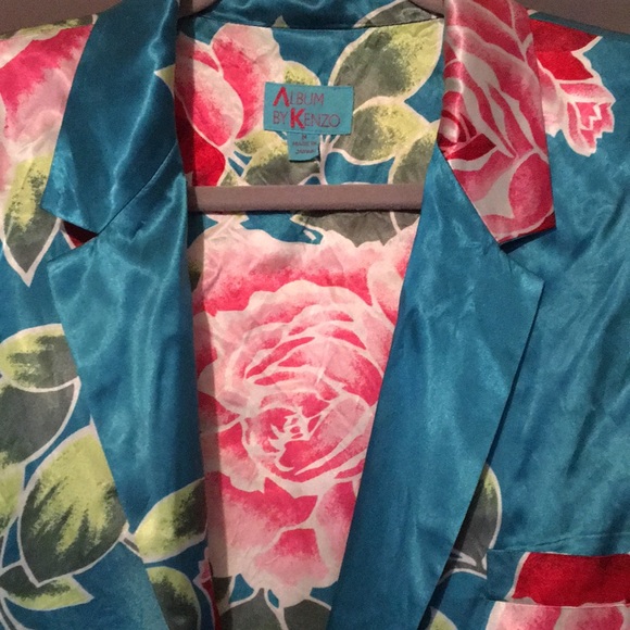 Vintage 80s ALBUM By KENZO Satin Blazer - Picture 2 of 8